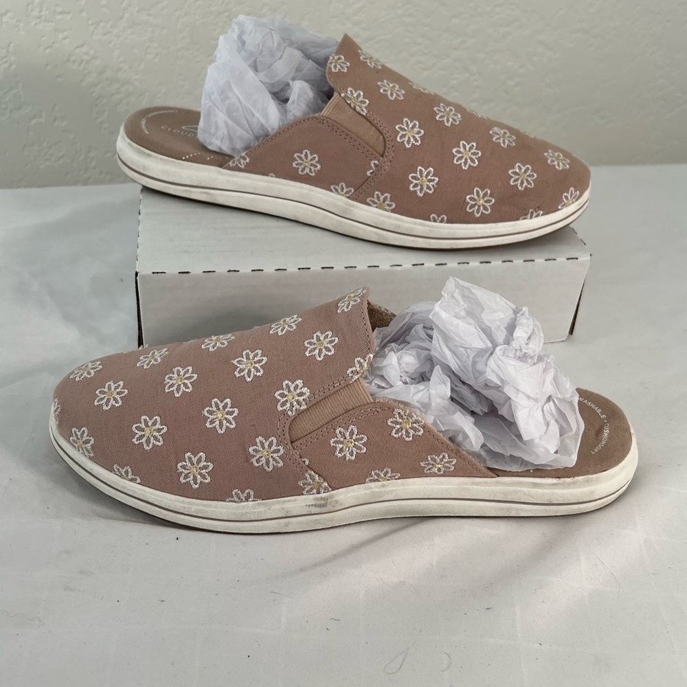 Clarks Cloudsteppers Women's Breeze Shore Canvas Slip On 27976 Mules‎ Size 10